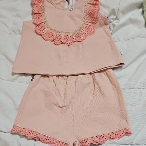 Modern Moments 100% Cotton Pink Short Set Ribbed 4t